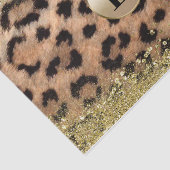 Leopard Cheetah Animal Print Gold Glitzer Monogram Seidenpapier (Ausschnitt)
