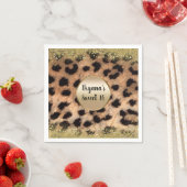 Leopard Cheetah Animal Print Gold Glitzer Monogram Serviette (Beispiel)