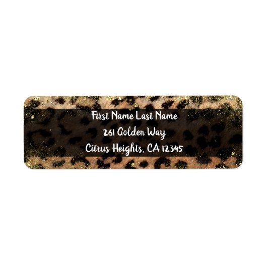 Leopard Cheetah Animal Print Gold Glitzern Flecks (Vorne)