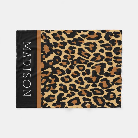 Leopard Cheetah Animal Print Muster Baby Girl Fleecedecke (Vorderseite (Horizontal))