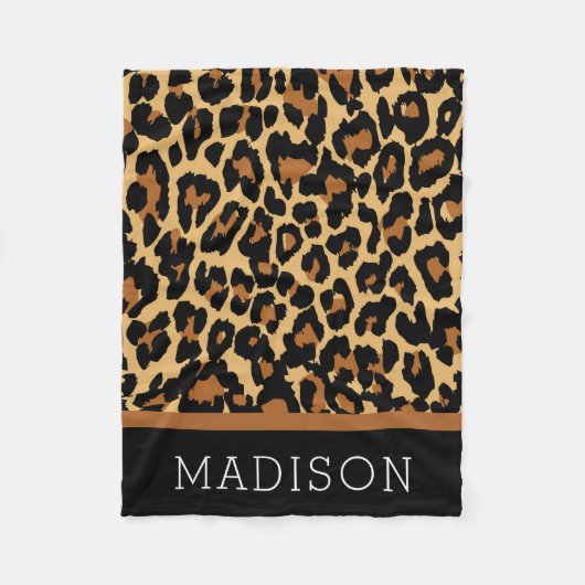 Leopard Cheetah Animal Print Muster Baby Girl Fleecedecke (Vorderseite)