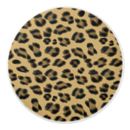 Leopard Cheetah Animal Print Muster Keramikknauf (Vorderseite)