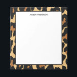 Leopard Cheetah Animal Print Muster Monogram Notizblock<br><div class="desc">Leopard Cheetah Animal Print Muster Monogram Notepad. Hübsches elegantes,  elegantes,  prächtiges Design. Personalisieren Sie dieses benutzerdefinierte Design mit Ihrem Namen.</div>