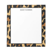 Leopard Cheetah Animal Print Muster Monogram Notizblock (Vorderseite)