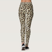 Leopard Cheetah Animal Print Pattern Beige Brown Leggings (Rückseite)
