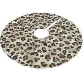 Leopard Cheetah Animal Print Pattern Beige Brown Polyester Weihnachtsbaumdecke (Schrägansicht)