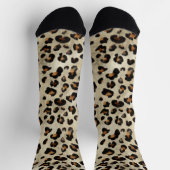 Leopard Cheetah Animal Print Pattern Beige Brown Socken (Oben)