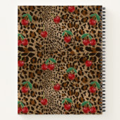 Leopard Cheetah Animal Print Red Cherry Pattern Notizblock (Rückseite)