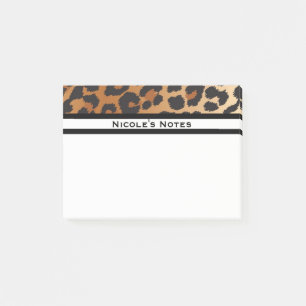 Leopard Cheetah Animal Print Trendy Personalisiert Post-it Klebezettel