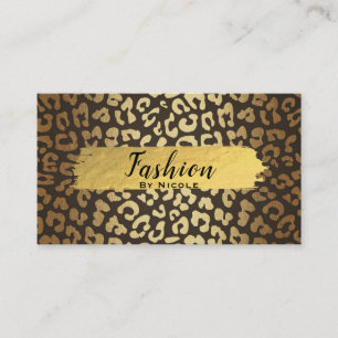 Leopard Cheetah Animal Skin Print Glam Modern Visitenkarte