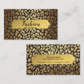 Leopard Cheetah Animal Skin Print Glam Modern Visitenkarte (Vorne/Hinten)
