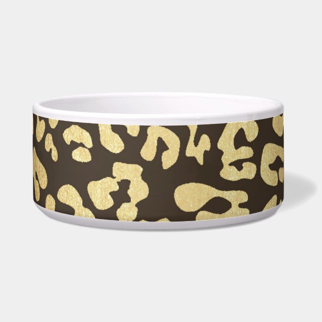 Leopard Cheetah Animal Skin Print Gold Glam Chic Napf (Vorderseite)