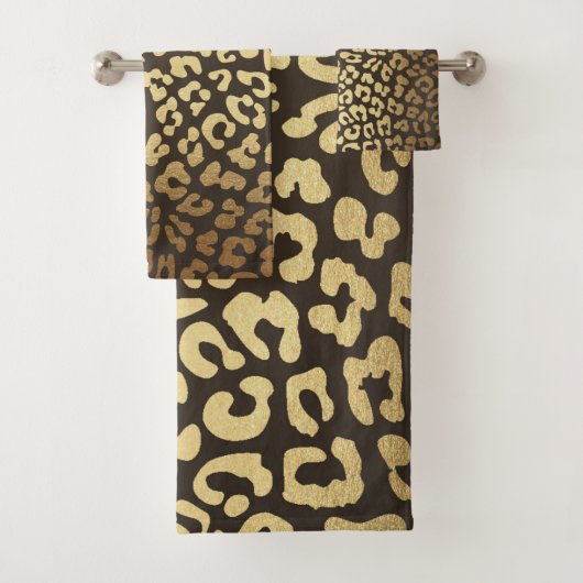 Leopard Cheetah Animal Skin Print Modern Badhandtuch Set (Insitu)