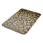 Leopard Cheetah Animal Skin Print Modern Glam Gold Badematte (Schrägansicht)