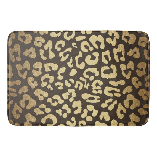 Leopard Cheetah Animal Skin Print Modern Glam Gold Badematte (Vorderseite)