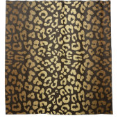 Leopard Cheetah Animal Skin Print Modern Glam Gold Duschvorhang (Vorderseite)
