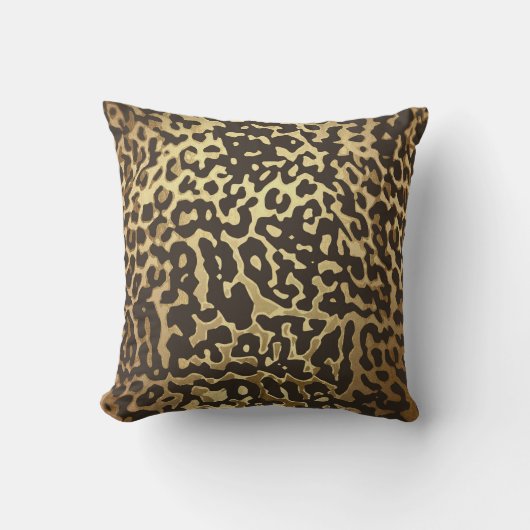 Leopard Cheetah Animal Skin Print Modern Glam Gold Kissen (Vorderseite)