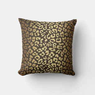 Leopard Cheetah Animal Skin Print Modern Glam Gold Kissen