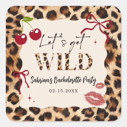 Leopard Cheetah Bachelorette Party Sticker (Vorderseite)