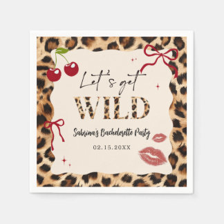 Leopard Cheetah Bachelorette Weekend Party Napkins Serviette
