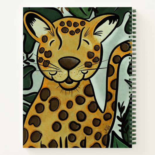 Leopard Cheetah Big Jungle Chat Art by Jess Notizblock (Rückseite)