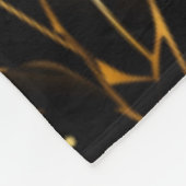 Leopard Cheetah Black Gold Jungle Safari Blätter Fleecedecke (Ecke)