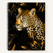 Leopard Cheetah Black Gold Sketchbook Notizblock (Vorderseite)
