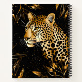 Leopard Cheetah Black Gold Sketchbook Notizblock (Rückseite)