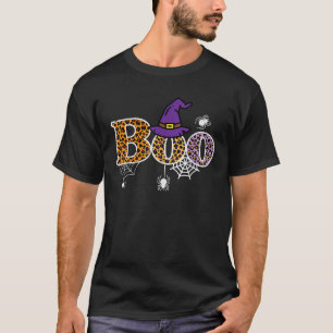 Leopard Cheetah Boo Hexe Spinne Halloween Kostüm T-Shirt