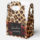 Leopard Cheetah Cherry Birthday Favor Box Geschenkschachtel (Geöffnet)