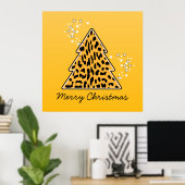 Leopard cheetah Christmas Tree Poster (Heimbüro)