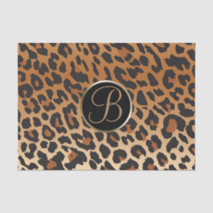 Leopard Cheetah Druck Fleck Monogramm Buchstabe In Seidenpapier