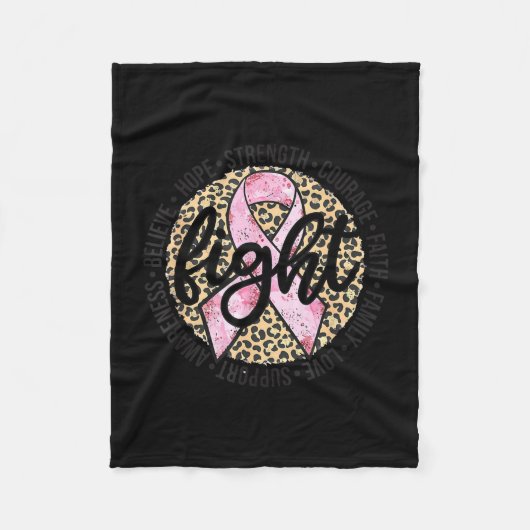 Leopard Cheetah Druck Kampf Brustkrebs Fleecedecke (Vorderseite)