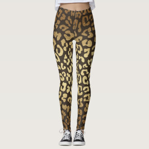 Leopard Cheetah Druck Tierfelle Gold Ombre Leggings