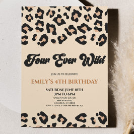 Leopard Cheetah Four Ever Wild 4. Geburtstags-Part Einladung