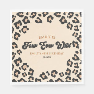 Leopard Cheetah Four Ever Wild 4. Geburtstags-Part Serviette