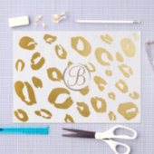 Leopard Cheetah Gold Print Monogram Letter Initial Seidenpapier (Handwerk)