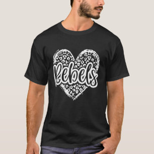 Leopard Cheetah Heart REBELS School Spirit Top Dis
