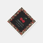 Leopard Cheetah Kirschroter Geburtstagsparty Servi Serviette (Ecke)