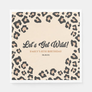 Leopard Cheetah Lass uns Wild holen! Geburtstagsfe Serviette
