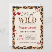 Leopard Cheetah Let’s Get Wild Birthday Invitation Einladung (Vorderseite)