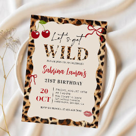 Leopard Cheetah Let’s Get Wild Birthday Invitation Einladung