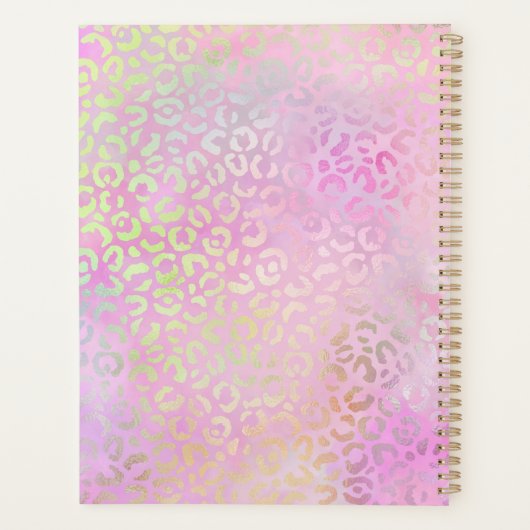 Leopard Cheetah Pink Hair Stylist Messy Bun Planer (Rückseite)