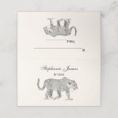 Leopard Cheetah Platzkarte Escort Card Elfenbeinkü (Außenseite Aufgefaltet)