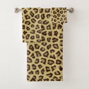 Leopard/Cheetah Print Badhandtuch Set