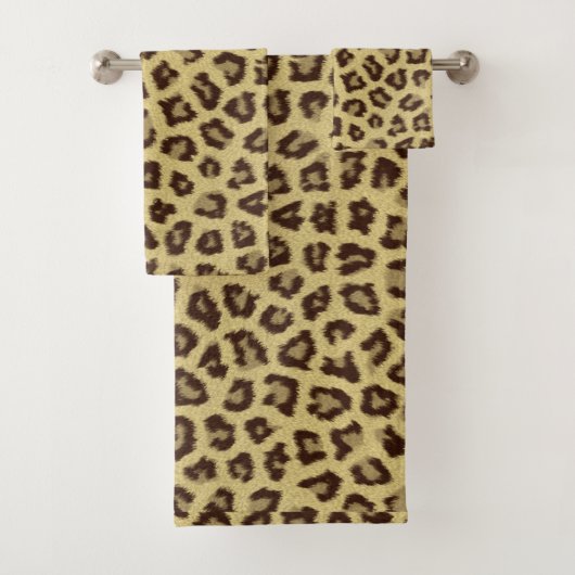 Leopard/Cheetah Print Badhandtuch Set (Insitu)