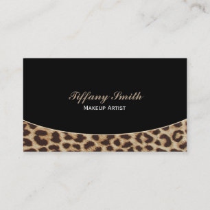 Leopard Cheetah Print Black Business Card Visitenkarte