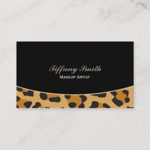 Leopard Cheetah Print Black Business Card Visitenkarte