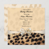 Leopard Cheetah Print Bow Party Einladung (Vorne/Hinten)