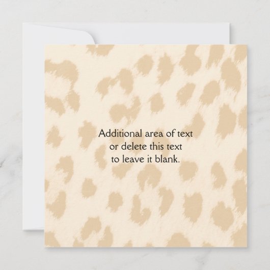 Leopard Cheetah Print Bow Party Einladung (Rückseite)